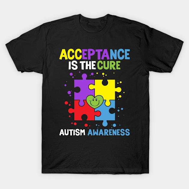 Autism Awareness Acceptance Is The Cure T-Shirt by BrightGift